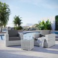 thumbnail image 1 of Modway Ensemble de Mobilier de Patio Extérieur 3 Pcs en Gris Pâle Charbon, 1 of 10
