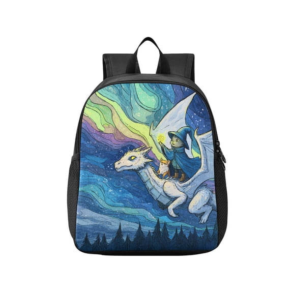 Toddler Backpack White Dragon Adventure Waterproof Lightweight Backpack Casual Mini Daypack for Daycare & Travel