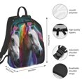 thumbnail image 2 of Balery Colorful Haired White Horse Mochila ligera para hombre y mujer: duradera e impermeable, ideal para la escuela, el trabajo, viajes y uso diario., 2 of 7