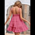 thumbnail image 4 of Vestidos de Verano para Mujer, Vestidos para Invitadas de Boda, Vestidos Playeros de Tirantes Finos, Vestido Bohemio Fluido, Rosa S, 4 of 6