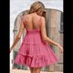 thumbnail image 4 of Vestidos de Verano para Mujer, Vestidos para Invitadas de Boda, Vestidos Playeros de Tirantes Finos, Vestido Bohemio Fluido, Rosa L, 4 of 6
