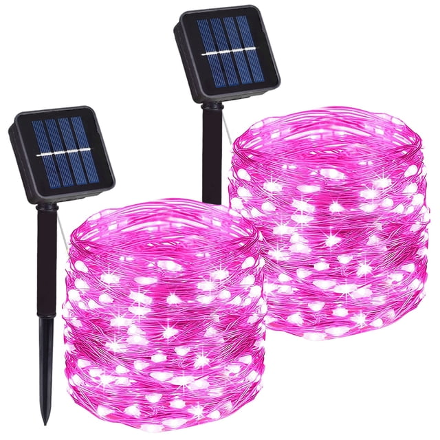 Luces de cadena DAYLIGHTIR 200 LED 20m Solares de color rosa