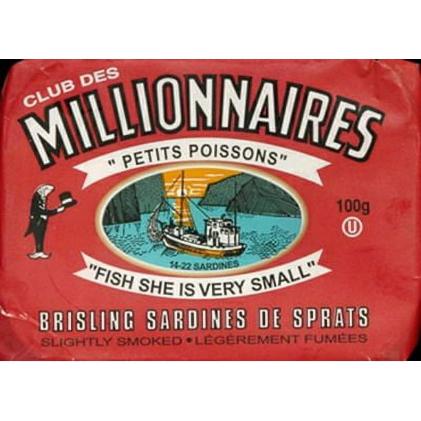Sardines à l'huile d'olive Millionnaires, 100 g Petites sardines Brisling à l’huile d’olive