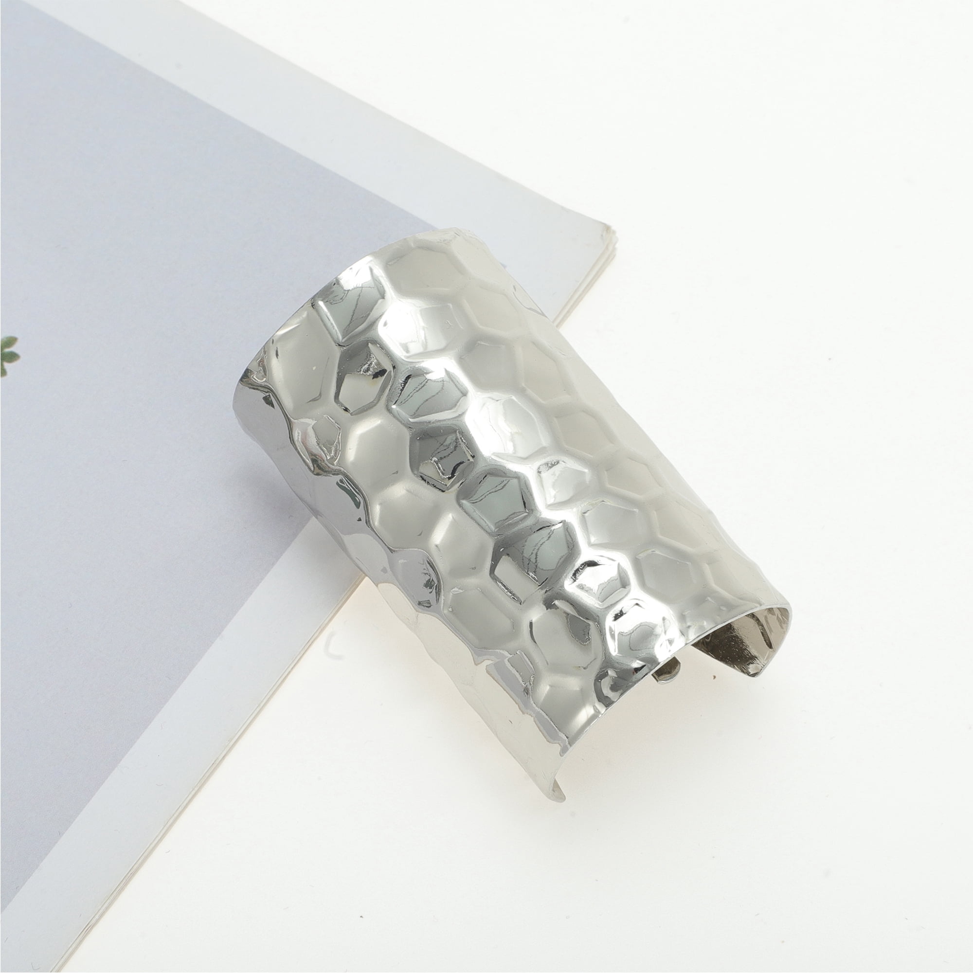Unique Bargains Texture Semi-cylindrical Ponytail Buckle Hair Clip 1 Pc Silver Tone