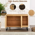 thumbnail image 5 of Litter Box Enclosure, Modern Fluted Hidden Litter Box Furniture,Cat Litter Box Enclosure with Scratching Mat,Cat House Side End Table,Natural, 5 of 9