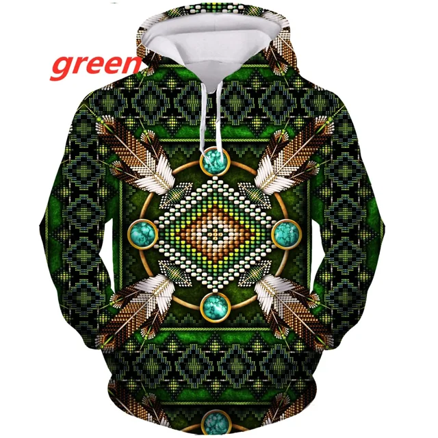 Motif Indien Sweat à Capuche Imprimé 3D Harajuku Mode Unisexe Automne Décontracté Pull