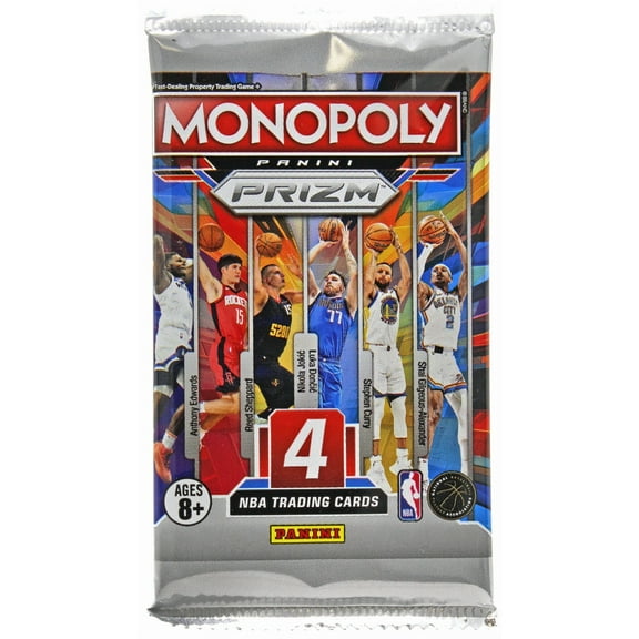 NBA Monopoly 2024-25 & Legends Prizm Basketball Trading Card BLASTER Pack (4 Cards)