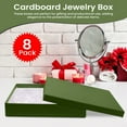 thumbnail image 5 of Novel Box 8 Pack Green Cardboard Cotton Filled Jewelry Gift Boxes 7x5x1.25 Inches with Lids, 5 of 8