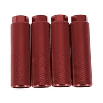 4 Pcs Aluminum Alloy Anti-Skid Bike Pegs 100mm Length Bicycle Backseats Stands Cycling Foot Pegs 3/8 inch Axles Red