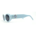 thumbnail image 3 of Mod Womens Narrow Oval Thick Plastic Fashion Sunglasses Blue Black, 3 of 4