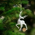 thumbnail image 4 of Reindeer Christmas Ornaments for Tree White Glitter Deer Hanging Decorations Rustic Farmhouse Reindeer Decor for Holiday Party Xmas Home Gift, 4 of 6