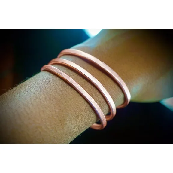3 Pc set Solid Copper Cuff Bracelet For Women and Men Arthritis Copper Bangle
