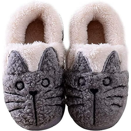 

shuwee Kids/Toddlers Family Cute Cat Warm House Slippers Booties