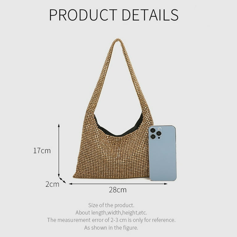 Rhinestone Purse Sparkly Bag Diamond Purses for Women Evening Prom Rhinestone Handbag Hobo Bag Silver