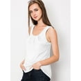 thumbnail image 2 of Made by Johnny Women's Casual Loose Fit Sleeveless Pleated Scoop Neck Tank Top L WHITE, 2 of 4