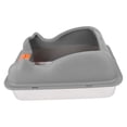 thumbnail image 1 of CAJA Para Gato de Acero inoxidable Con Cucharada, Entrada Superior de Cajas Grandes, Caja de Cara Alta, Bandeja de Bandeja Contra la Fuga para Interiores, Fácil de Limpiar, 1 of 7