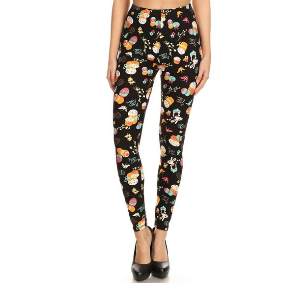 Buttery Soft Easter Extravaganza Leggings (One Size Regular,Multi Color Bold)