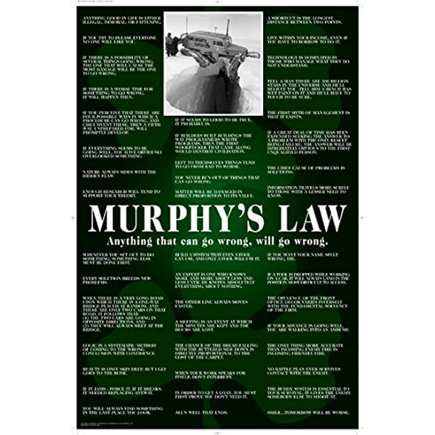 Murphy's Law Poster Funny New 24x36