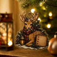 thumbnail image 2 of Zznnkj Animal Christmas Ornaments 3.93 Inch, 2D Acrylic Hanging Flat Pendants, Rustic Xmas Tree Decor for Farmhouse Home Holiday Keepsake Gift for Wildlife Lovers, 2 of 5
