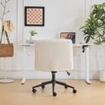 thumbnail image 4 of Ktaxon Oversized Armless Office Chair Swivel Study Chair Adjustable Desk Chair with Criss Cross Legs for Conference and Home Off White, 4 of 6