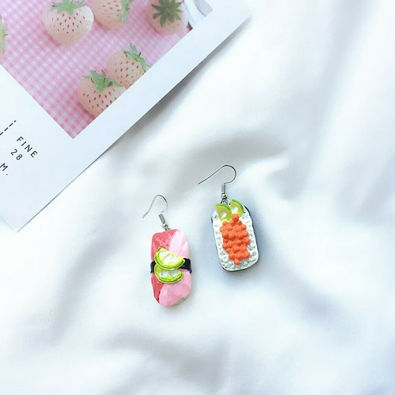 Magik Kawaii Sushi Sashimi Nigiri Food Salmon Fish Roes Earrings Miniature Gifts