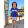 thumbnail image 6 of Cenuakty Toddler Girls Back to School Outfit Embroidery Short Sleeves T-Shirt and Side Bows Elastic Shorts Set, 6 of 9