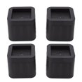 thumbnail image 1 of 4 elevadores de muebles de 3,5 pulgadas de goma ABS negros apilables cuadrados con tapa acolchada, accesorios para el hogar para patas de sofá, cama y gabinete., 1 of 14