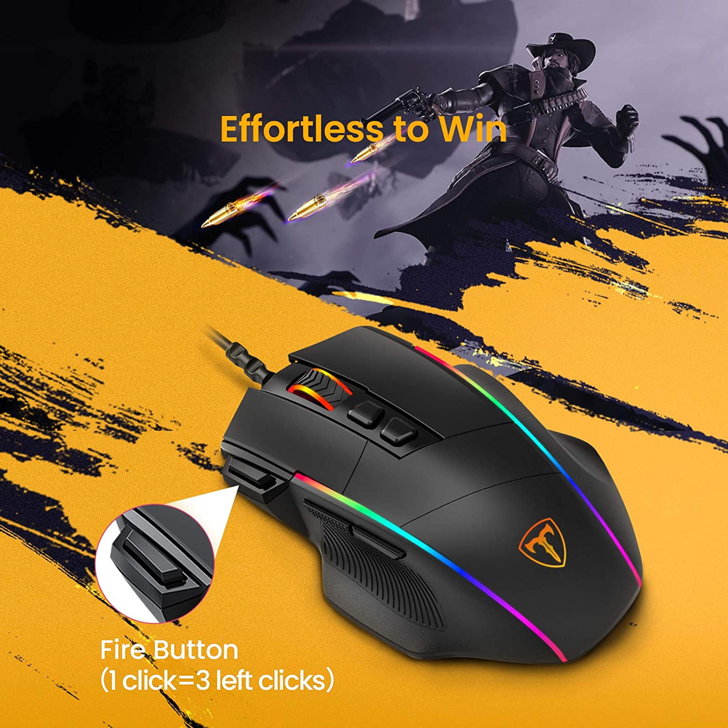New 9D Variable Speed Backlit Wired eSports Mouse Gaming PC Mice Mouse Black US 