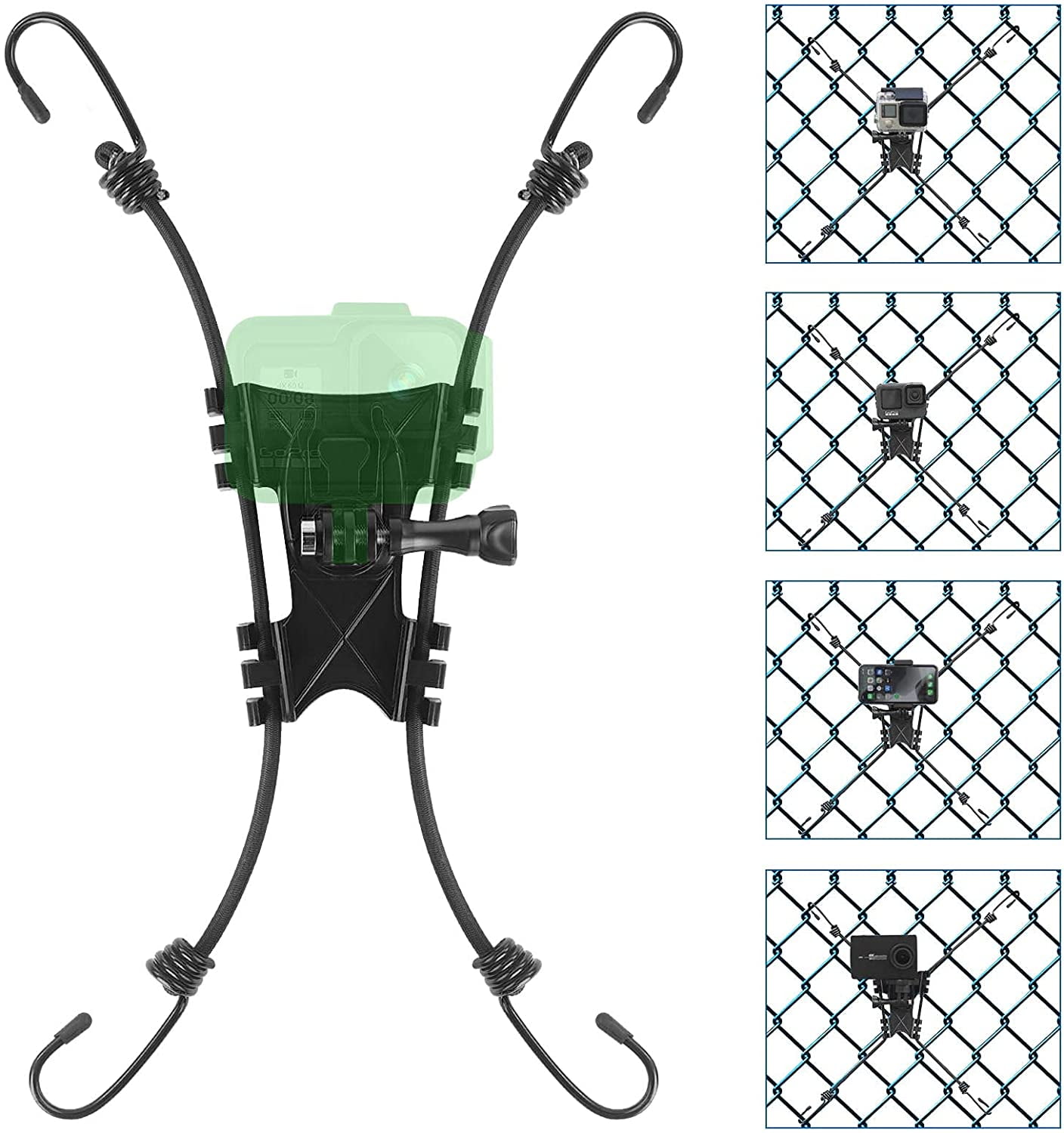 " Net/Fence Mount Camera Backstop Compatible with GoPro Action Cameras