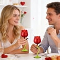 thumbnail image 6 of Rose Shaped Red Wine Glass 9.5 oz Tall Stemware Elegant Wine Tasting Glass for Red and White Wine Home Bar Dining Room Durable Stable Base Comfortable Grip for Parties Events Gift,8.46inch., 6 of 7