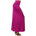thumbnail image 2 of Women's Plus Size High Waist Foldable Elastic Band Relaxed Fit Solid Maxi Skirt, 2 of 6