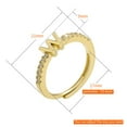 thumbnail image 6 of rygai Finger Ring Adjustable Opening 26 Alphabet Faux-diamond-set Geometric Inlay Sparkling Letter Band Ring Gift,Golden U, 6 of 8