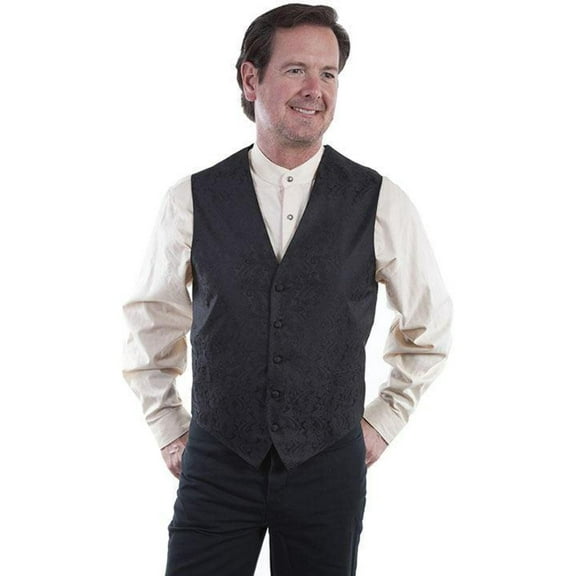 Scully Men's Classic Paisley Black Western Vest RW093N-BLK