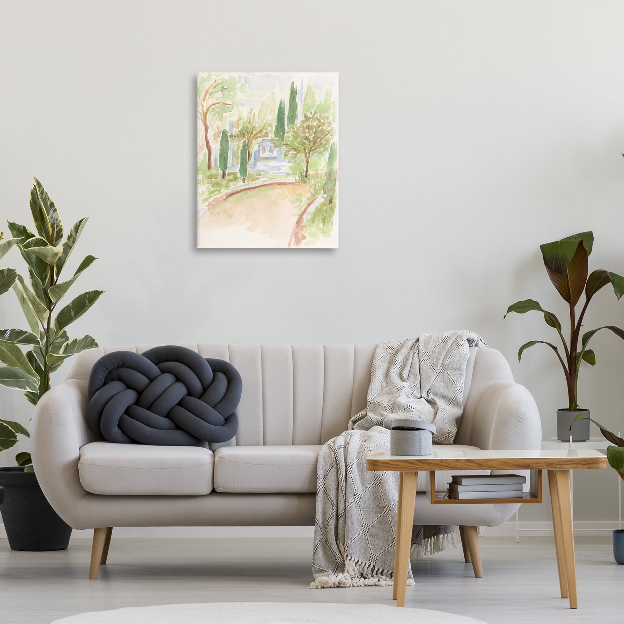 Stupell Industries Path to Cottage Abstract Landscape & Nature Painting Wrapped Canvas Art Print Wall Art, 24 x 30