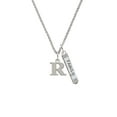 thumbnail image 2 of Delight Jewelry Silvertone Large Initial - R - Silvertone Family Bar Charm Necklace, 23", 2 of 4