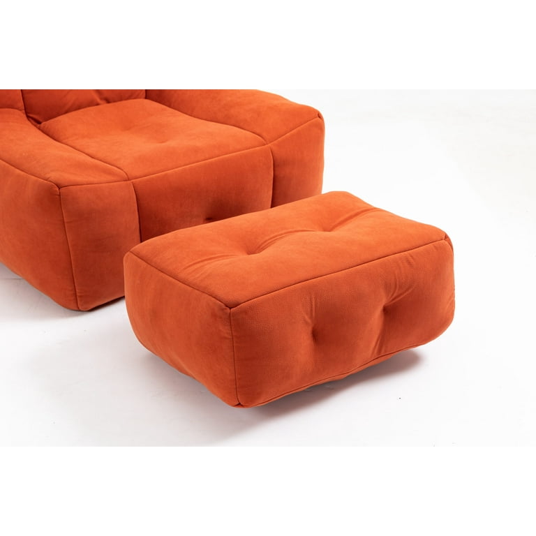 SXBCyan Giant Rectangle Bean Bag Chair Cover | Envelope Style Floor Pouf, Ottoman | Fill Yourself, Removable, Velvet Soft