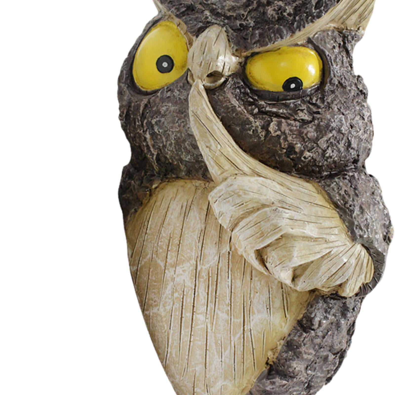 colaxi Owl Garden Figurine Decoration Interior Decoration Ornament Modern Resin Suspended Animal Sculpture for The Balcony of Farm Park