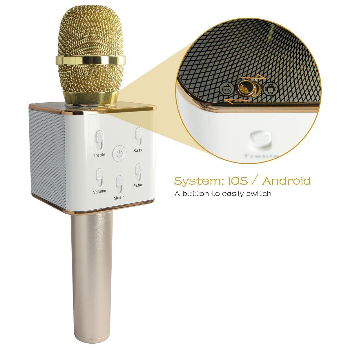 Portable W ireless Karaoke Microphone,Built-in B luetooth Speaker K9 