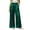 Green, variant on Women Satin Wide Leg Dress Lounge Pants Silk Casual Dressy Long Flowy Pajamas Pants Ruffled Trim Elastic High Waisted Sleepwear Trousers with Pockets