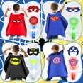 thumbnail image 2 of Set de capas de superhéroes KUBUSFLY para niños con máscaras y luces para dedos, 2 of 7