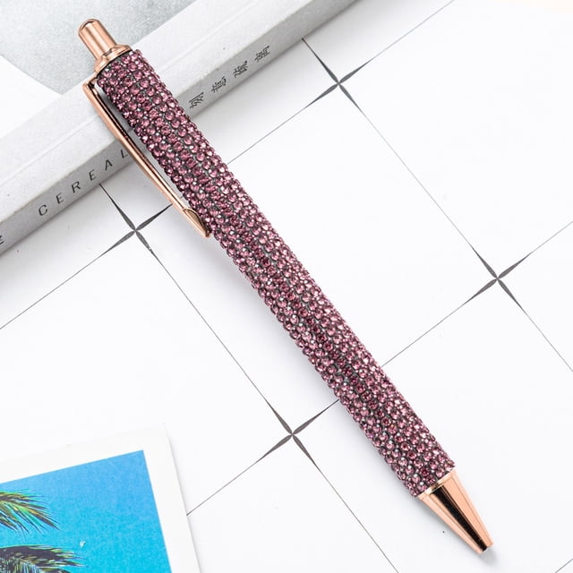WIFKLSIIPG Press The Beating Pen Spots Rhinestone Foreskin Press The Pen Girl Student Stationery Ballpoint Pen Multi Color Press Pen 1ML