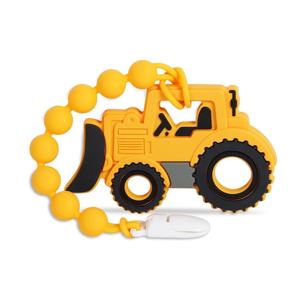 Mordedor de silicona con forma de bulldozer Cuebo, libre de BPA