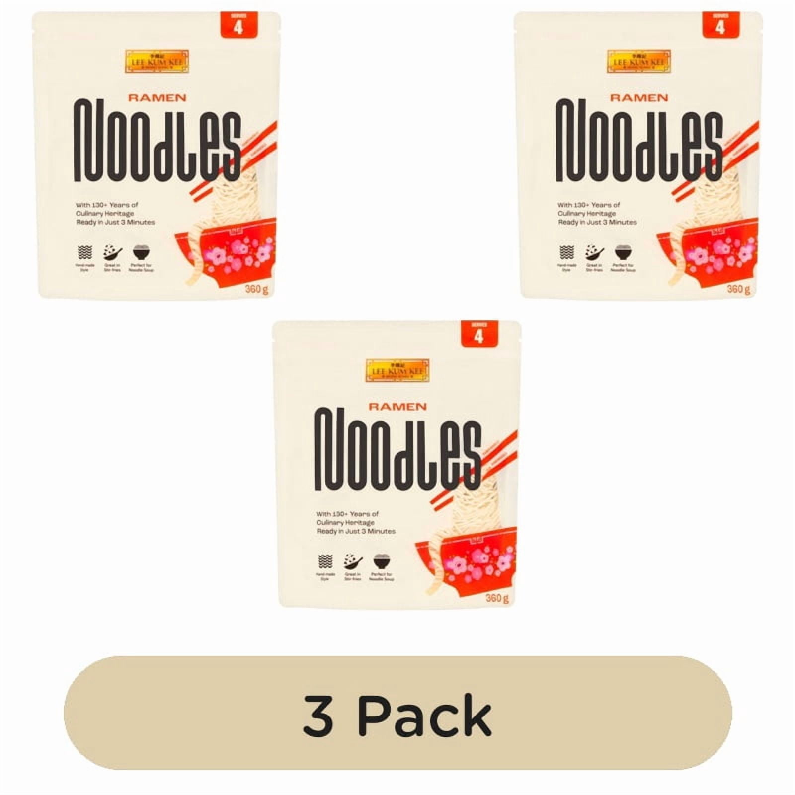 Lee Kum Kee Ramen Noodles (4 portion) 360g, British Import (Pack of 3)