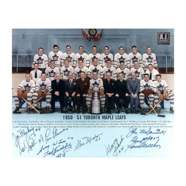 Toronto Maple Leafs 1951 Stanley Cup Équipe de 10 Joueurs Signée Photo 8x10 #/51