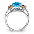 thumbnail image 5 of Auriga Fine Jewelry 925 Sterling Silver Rhodium Light Swiss Blue Topaz, Amethyst and Citrine Ring for Women Size 7, 5 of 6