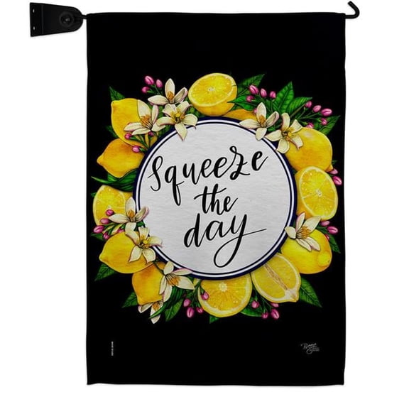 Breeze Decor GS120263-BO-04 Squeeze the Day Food Fruit 13 x 18.5. in. Double-Sided Decorative Vertical House Garden Flag Set for Decoration Banner Yard Gift