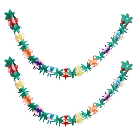 

2Pcs Colorful Paper Flowers For Hawaii Party Solid Hexagonal Type Adornments
