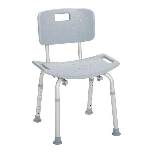 Drive Medical Gray Bathroom Safety Shower Tub Bench Chair with Back