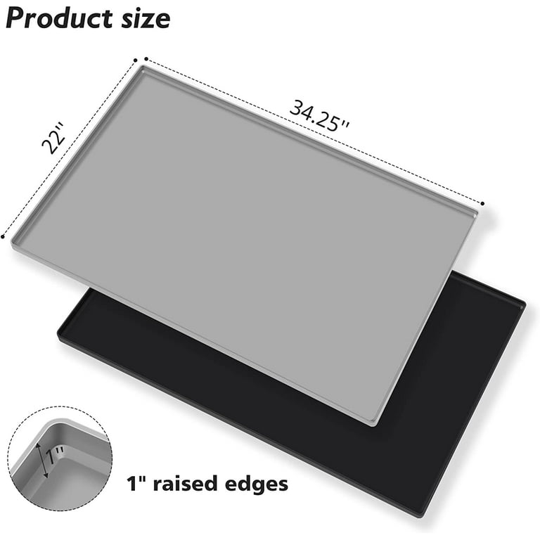 Under Sink Mat Kitchen Sink Cabinet Tray, 34 x 22 Silicone Waterproof Under  Sink Liners for Kitchen, Sink Cabinet Protector for Water Drips, Leaks,  Spills, Holds over 3.3 Gallons (Black) 