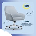 thumbnail image 2 of Serta Chloe Modern Office Chair Pleated Mid-Back Chrome Metal Base Blue Velvet, 2 of 11